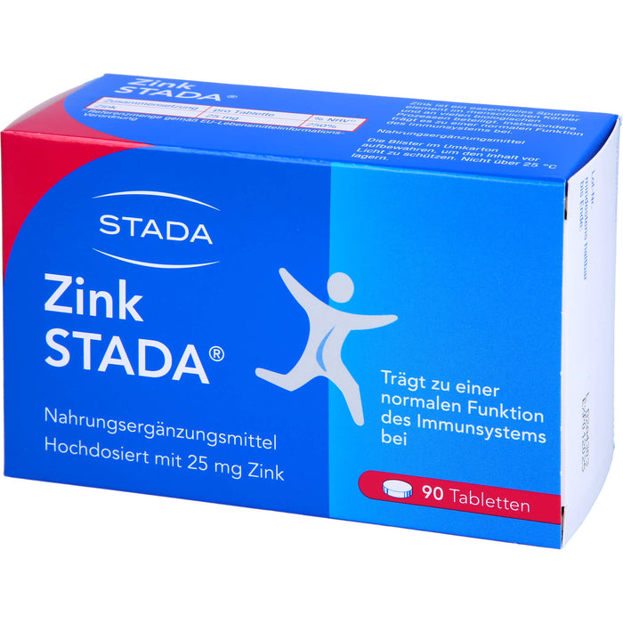 STADA Zink 25 mg Tabletten für eine normale Funktion des Immunsystems, 90 pcs. Tablets