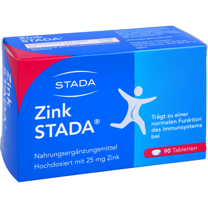 STADA Zink 25 mg Tabletten für eine normale Funktion des Immunsystems, 90 pcs. Tablets