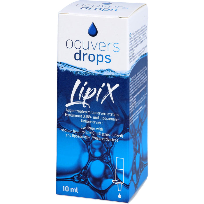 Ocuvers drops LipiX Augentropfen für empfindliche, trockene, dehydrierte und müde Augen, 10 ml Tropfen