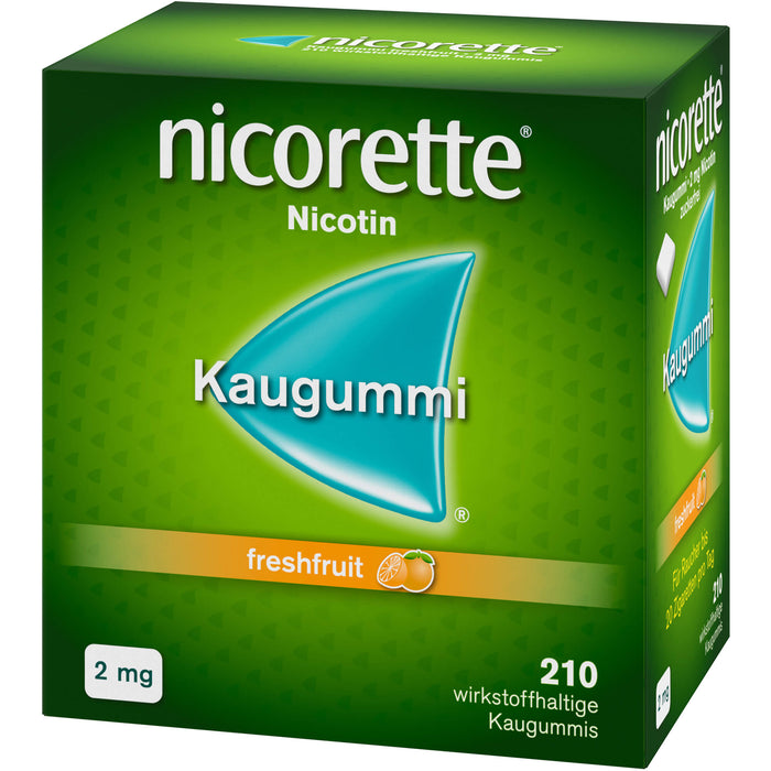 Nicorette 2 mg freshfruit Kaugummi, 210 pcs. Chewing gum