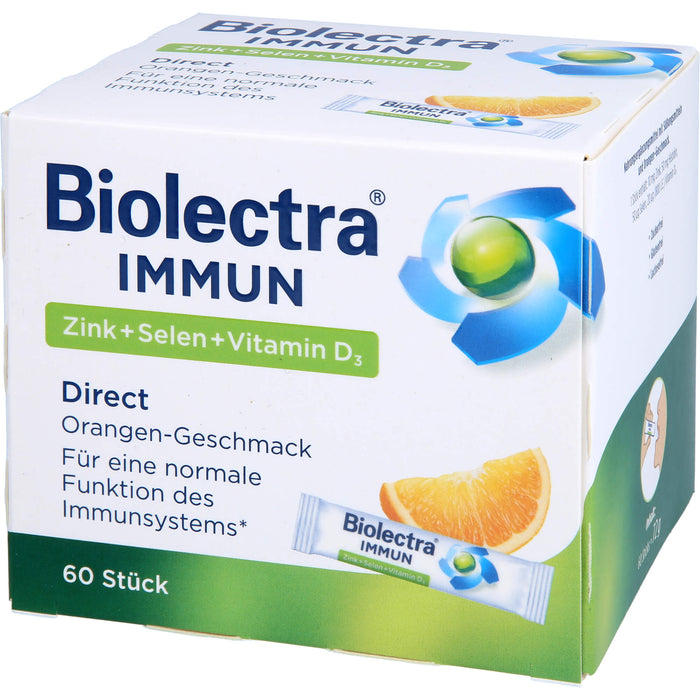 Biolectra Immun Direct Beutel mit Orangen-Geschmack für eine normale Funktion des Immunsystems, 60 pc Sachets