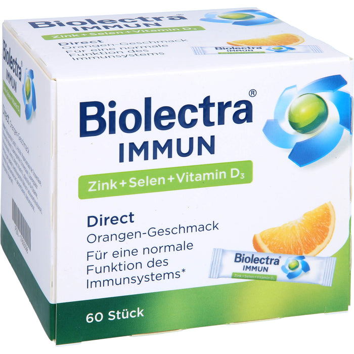 Biolectra Immun Direct Beutel mit Orangen-Geschmack für eine normale Funktion des Immunsystems, 60 pc Sachets