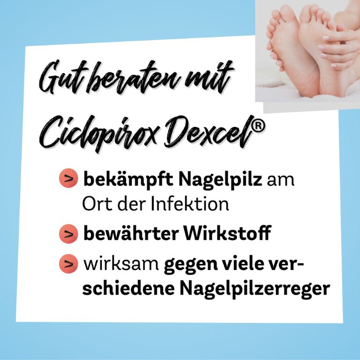 Ciclopirox Dexcel 80 mg/g wirkstoffhaltiger Nagellack, 6.6 ml Vernis à ongles contenant une substance active