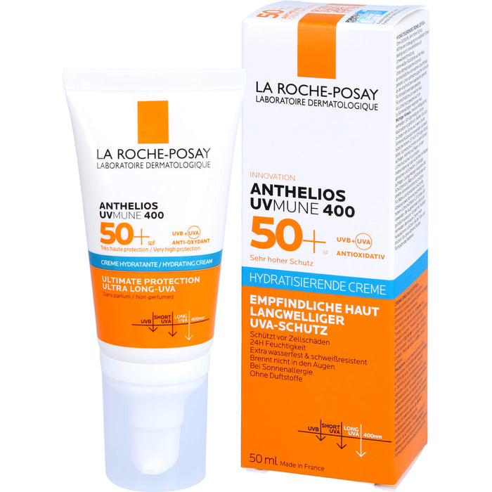 La Roche-Posay Anthelios Hydratisierende Creme UVMune 400 LSF 50+ für empfindliche Haut, 50 ml Crème