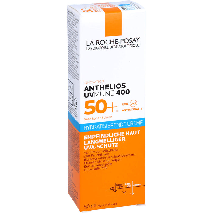 La Roche-Posay Anthelios Hydratisierende Creme UVMune 400 LSF 50+ für empfindliche Haut, 50 ml Crème