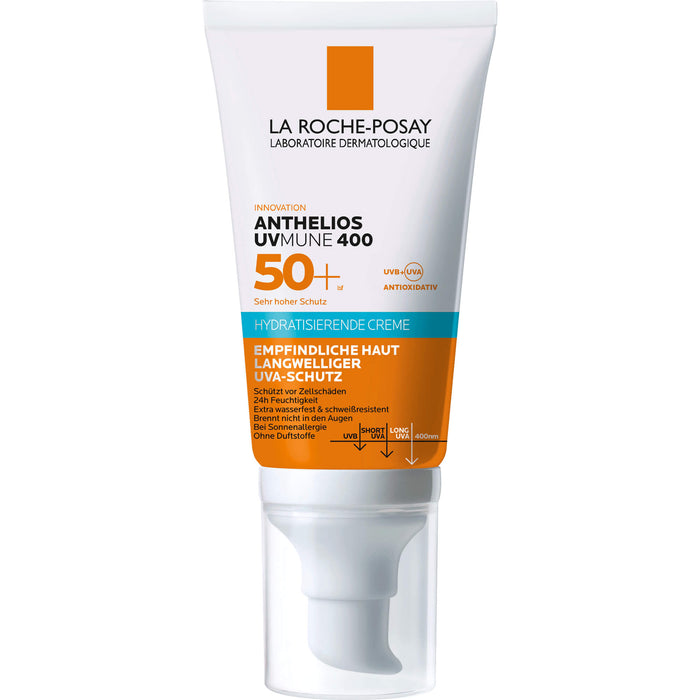 La Roche-Posay Anthelios Hydratisierende Creme UVMune 400 LSF 50+ für empfindliche Haut, 50 ml Crème