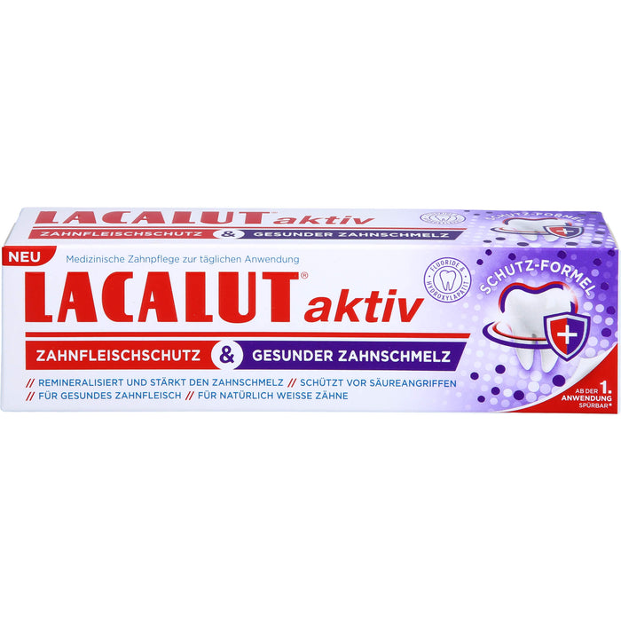 LACALUT Zahncreme mit aktiv Zahnfleischschutz & für gesunden Zahnschmelz, 75 ml Zahncreme