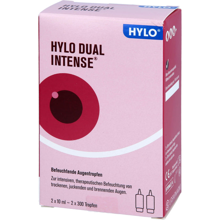 HYLO Dual intense befeuchtende Augentropfen bei trockenen, juckenden und brennenden Augen, 20 ml Solution