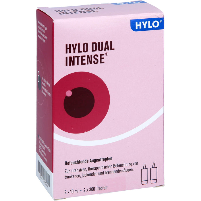 HYLO Dual intense befeuchtende Augentropfen bei trockenen, juckenden und brennenden Augen, 20 ml Solution