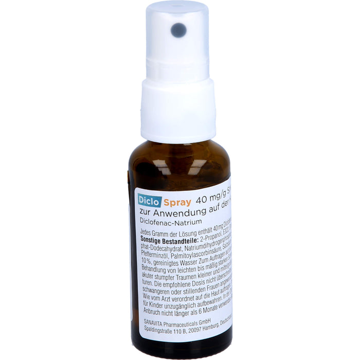 SANAVITA DicloSpray 40 mg/g  bei mäßig bis starken Schmerzen, 25 g Lösung
