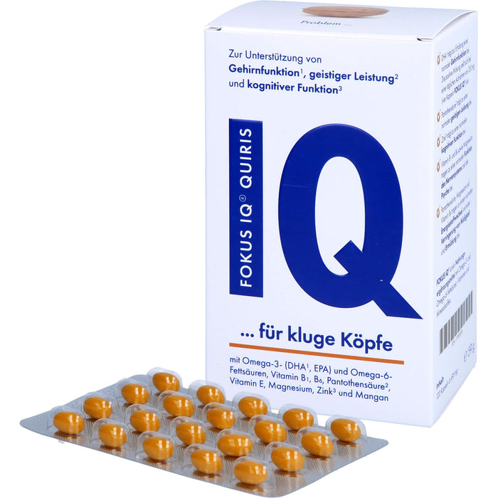 FOKUS IQ QUIRIS Kapseln zur Unterstützung von Gehirnfunktion, geistiger Leistung und kognitiver Funktion, 120 pcs. Capsules
