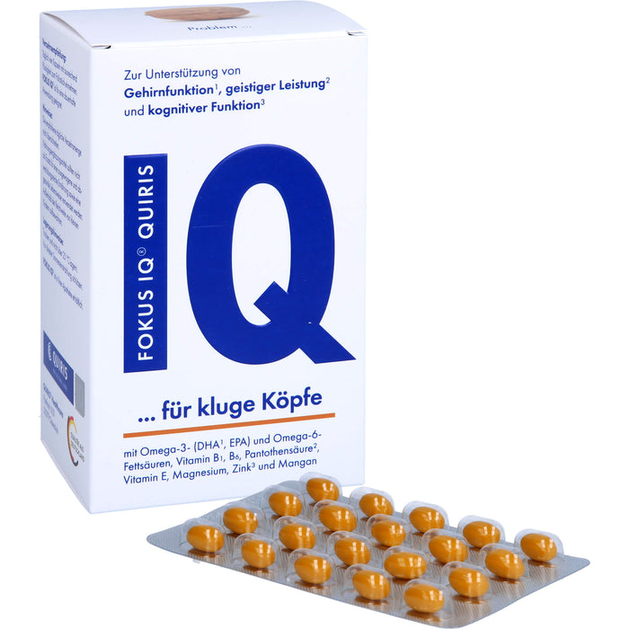 FOKUS IQ QUIRIS Kapseln zur Unterstützung von Gehirnfunktion, geistiger Leistung und kognitiver Funktion, 120 pcs. Capsules