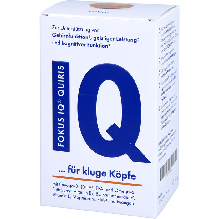 FOKUS IQ QUIRIS Kapseln zur Unterstützung von Gehirnfunktion, geistiger Leistung und kognitiver Funktion, 120 pcs. Capsules