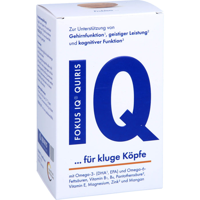 FOKUS IQ QUIRIS Kapseln zur Unterstützung von Gehirnfunktion, geistiger Leistung und kognitiver Funktion, 120 pcs. Capsules