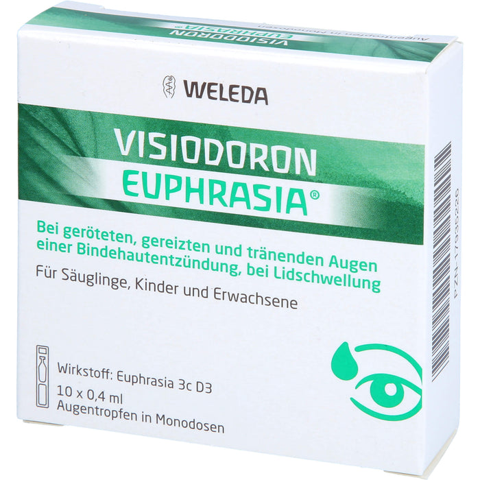 Visiodoron Euphrasia Augentropfen in Monodosen bei geröteten, gereizten & tränenden Augen einer Bindehautentzündung, 10 pc Récipients à dose unique
