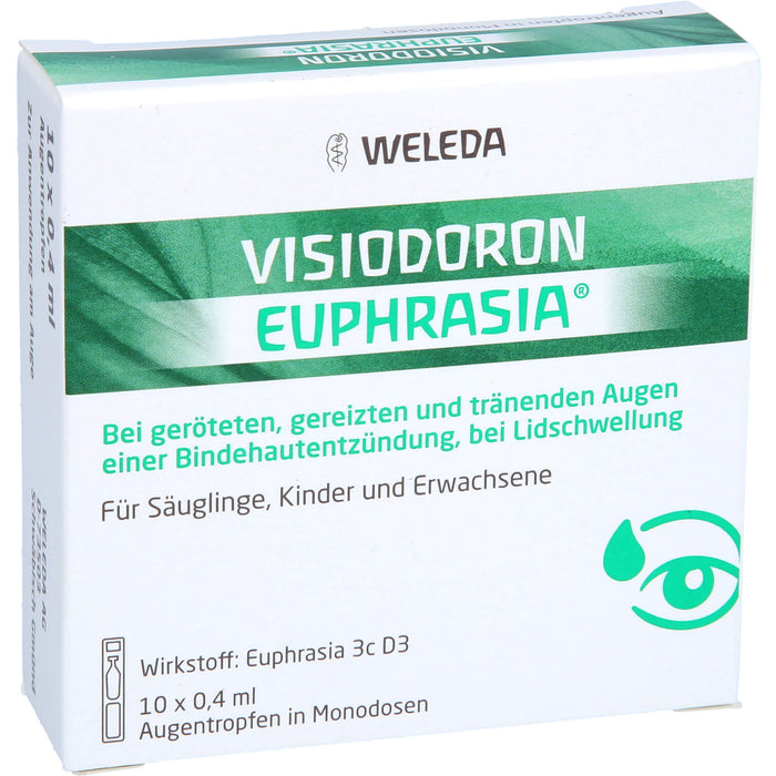 Visiodoron Euphrasia Augentropfen in Monodosen bei geröteten, gereizten & tränenden Augen einer Bindehautentzündung, 10 pc Récipients à dose unique
