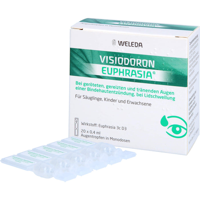 Visiodoron Euphrasia Augentropfen in Monodosen bei geröteten, gereizten & tränenden Augen einer Bindehautentzündung, 20 pc Récipients à dose unique