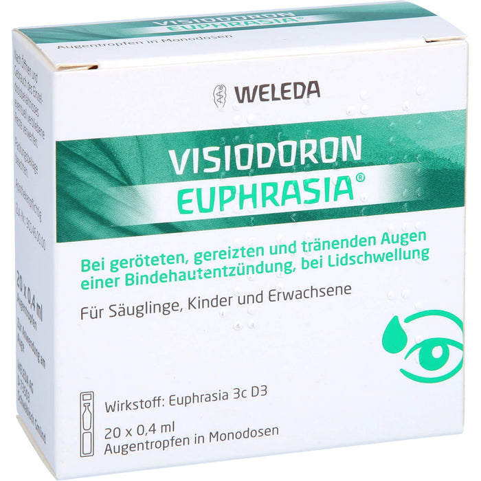Visiodoron Euphrasia Augentropfen in Monodosen bei geröteten, gereizten & tränenden Augen einer Bindehautentzündung, 20 pc Récipients à dose unique