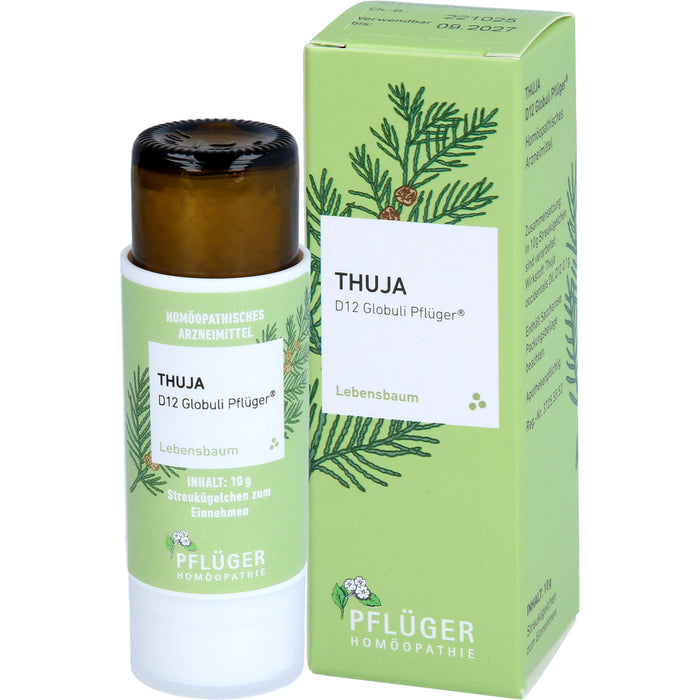 Pflüger Thuja D12 Globuli Dosierspender, 10 g Globuli