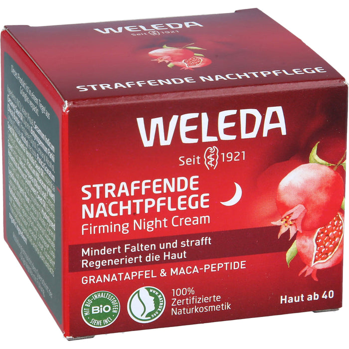 WELEDA straffende Nachtpflege mit Granatapfel & Maca-Peptiden mindert Falten  und regeneriert die Haut, 40 ml Cream