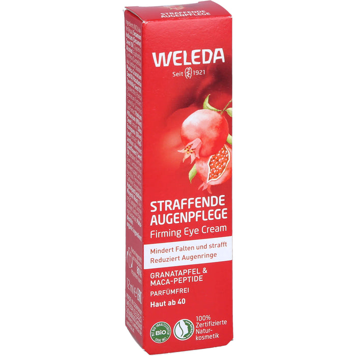 WELEDA straffende Augenpflege Granatapfel & Maca-Peptide mindert Falten und strafft und reduziert Augenringe, 12 ml Cream