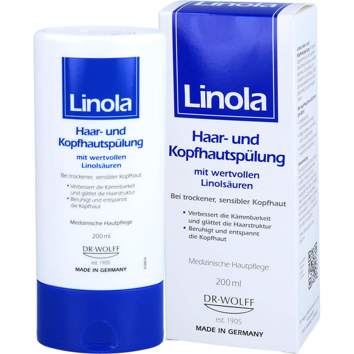 Linola Haar- und Kopfhautspülung für trockene und empfindliche Kopfhaut, 200 ml Cream