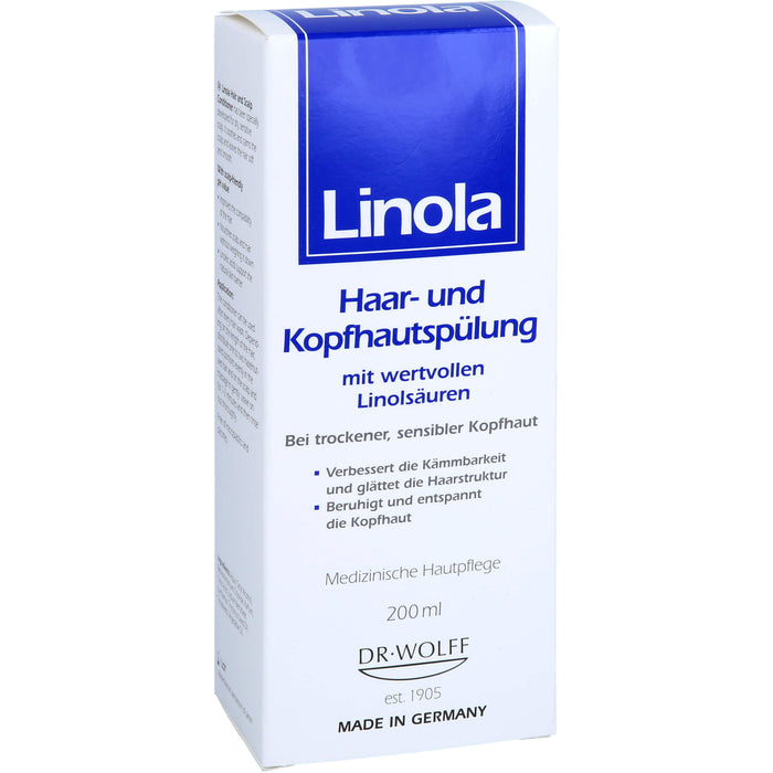 Linola Haar- und Kopfhautspülung für trockene und empfindliche Kopfhaut, 200 ml Cream