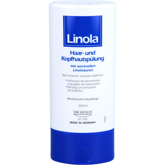 Linola Haar- und Kopfhautspülung für trockene und empfindliche Kopfhaut, 200 ml Cream
