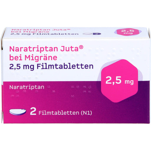 Naratriptan Juta bei Migräne 2,5 mg Filmtabletten, 2 St. Tabletten