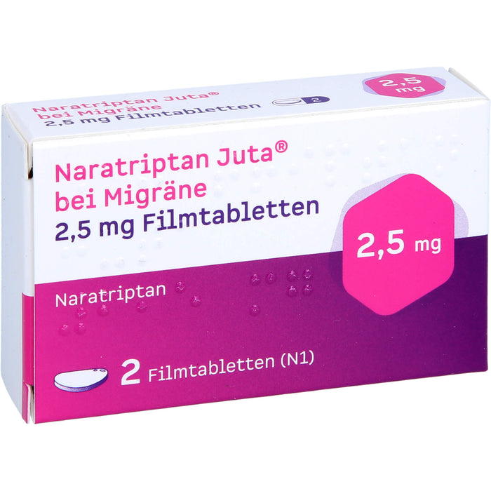 Naratriptan Juta bei Migräne 2,5 mg Filmtabletten, 2 pc Tablettes