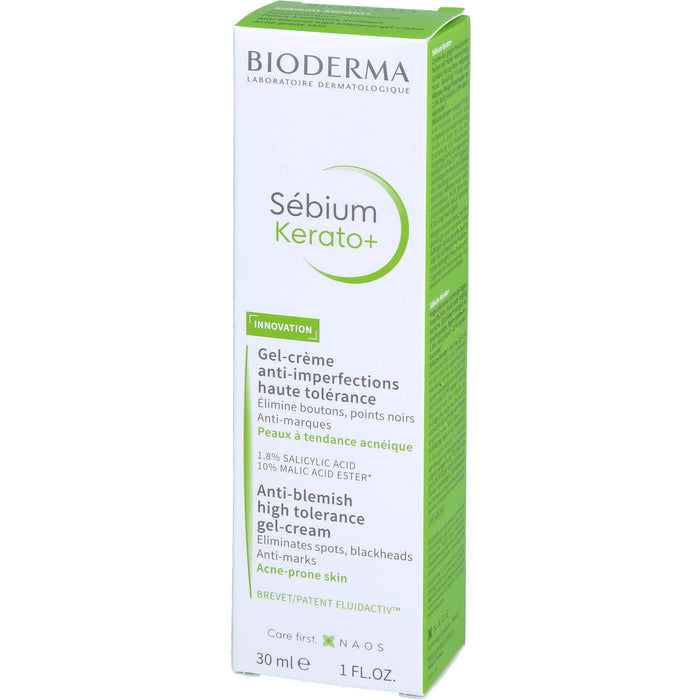 BIODERMA Sebium Kerato+ Gel-Crème Anti-Unreinheiten-Pflege bei unreiner bis zu Akne neigender Haut, 30 ml Cream