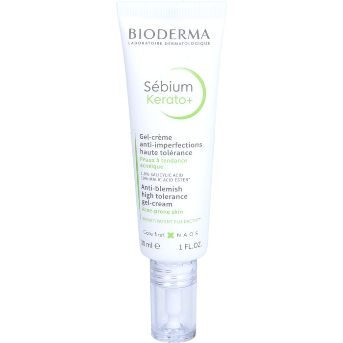 BIODERMA Sebium Kerato+ Gel-Crème Anti-Unreinheiten-Pflege bei unreiner bis zu Akne neigender Haut, 30 ml Cream