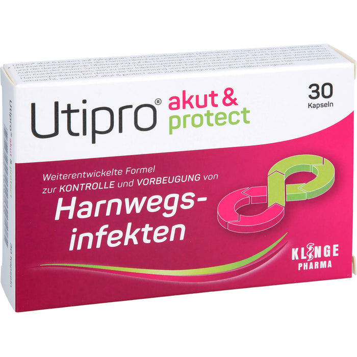 Utipro akut & protect Kapseln zur Kontrolle und Vorbeugung von Harnwegsinfekten, 30 pcs. Capsules