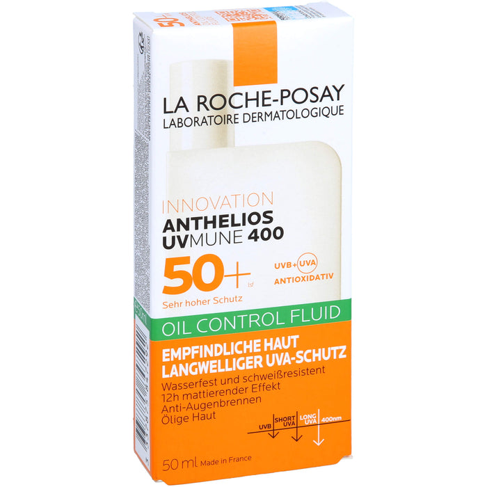 La Roche-Posay Anthelios Oil Control Fluid 50+ UVMune 400 für empfindliche Haut, 50 ml Cream