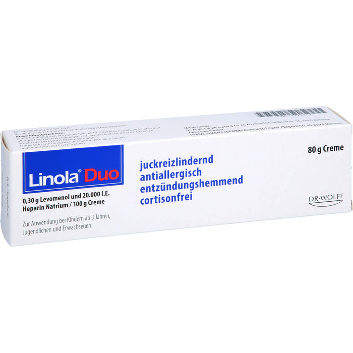 Linola Duo Cortisonfreie Creme gegen Juckreiz bei Neurodermitis und Ekzemen, 80 g Cream