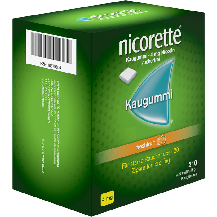 Nicorette Kaugummi 4 mg freshfruit zur Rauchentwöhnung, 210 pcs. Chewing gum