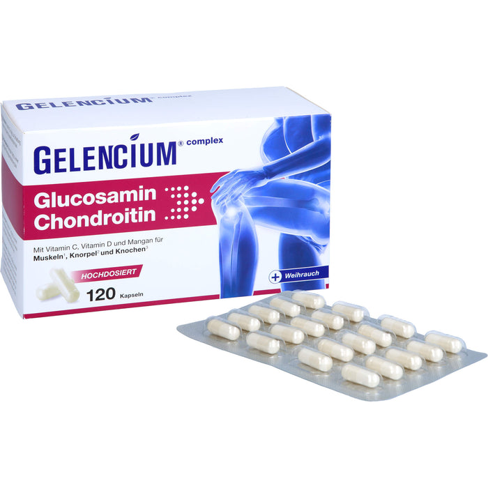 GELENCIUM Glucosamin Chondroitin Kapseln hochdosiert mit Vitamin C, 120 pcs. Capsules