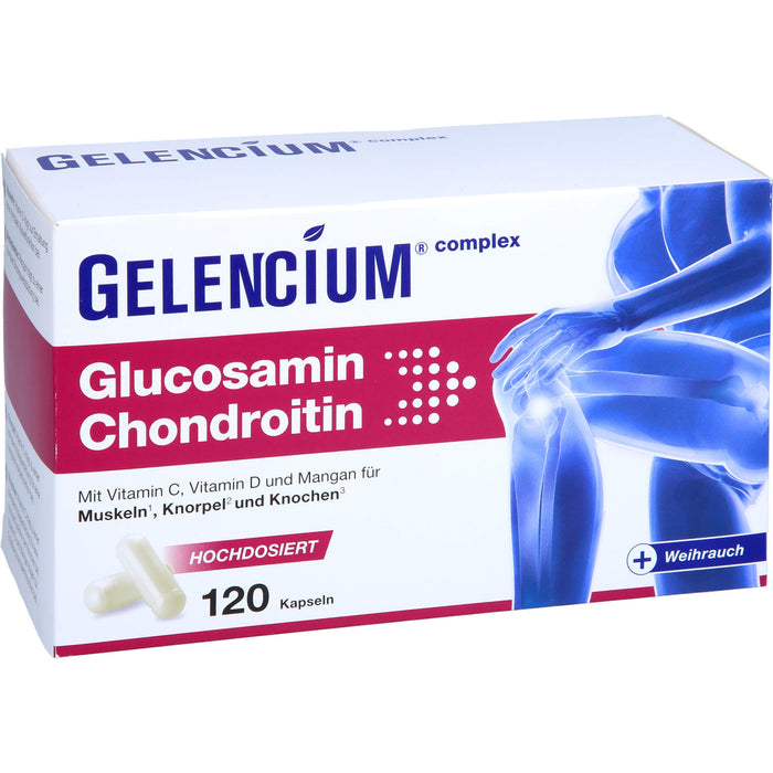 GELENCIUM Glucosamin Chondroitin Kapseln hochdosiert mit Vitamin C, 120 pcs. Capsules