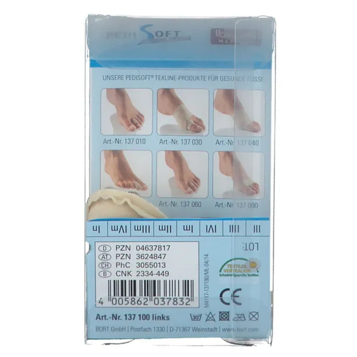 BORT PediSoft TexLine Zehen-Pad links mit Textilbezug für empfindliche Füße, 1 pcs. Pillows