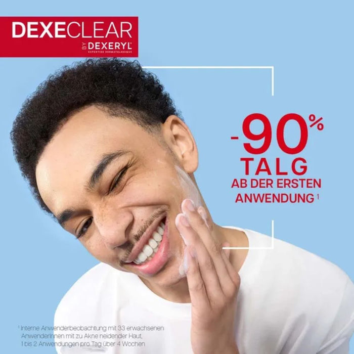 DEXECLEAR schäumendes Reinigungsgel bei unreiner Haut, 200 ml Gel