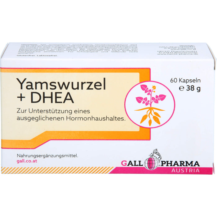 GALL PHARMA Yamswurzel + DHEA Kapseln zur Unterstützung eines ausgewogenen Hormonhaushalts, 60 St. Kapseln