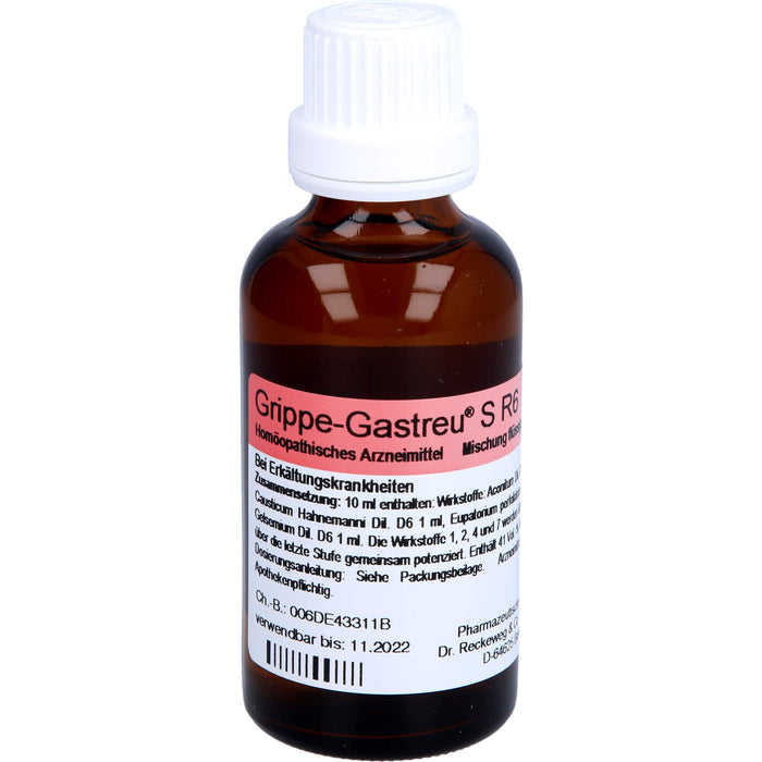 Dr.Reckeweg Grippe-Gastreu S R6 Tropfen bei Erkältungskrankheiten, 50 ml Solution