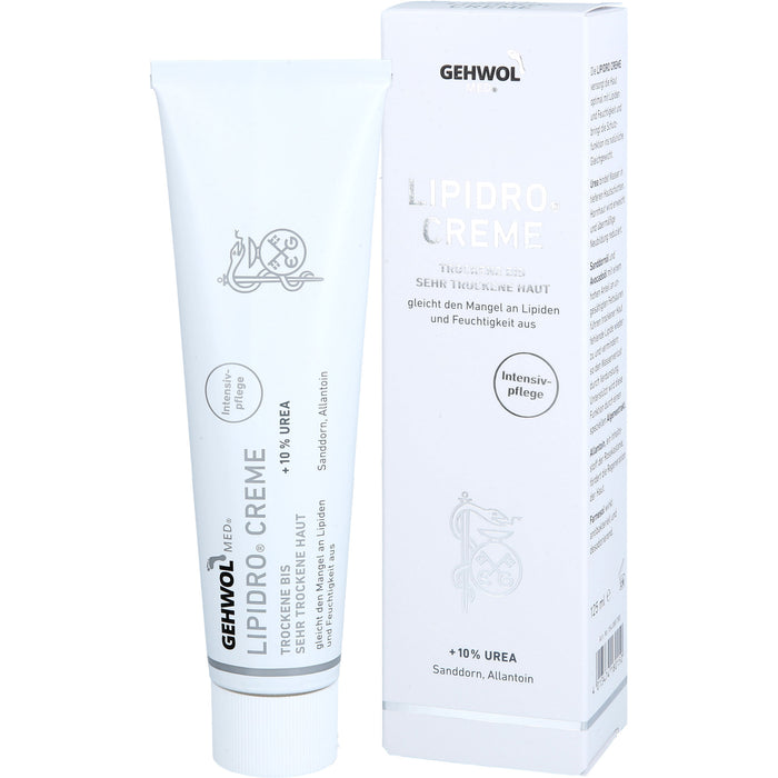 GEHWOL med Lipidro Creme für trockene bis sehr trockene Haut, 125 ml Creme