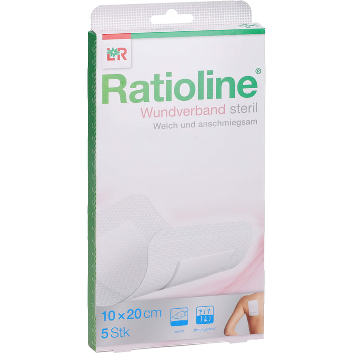 Ratioline steriler Wundverband 10 x 20 cm, 5 St. Verband
