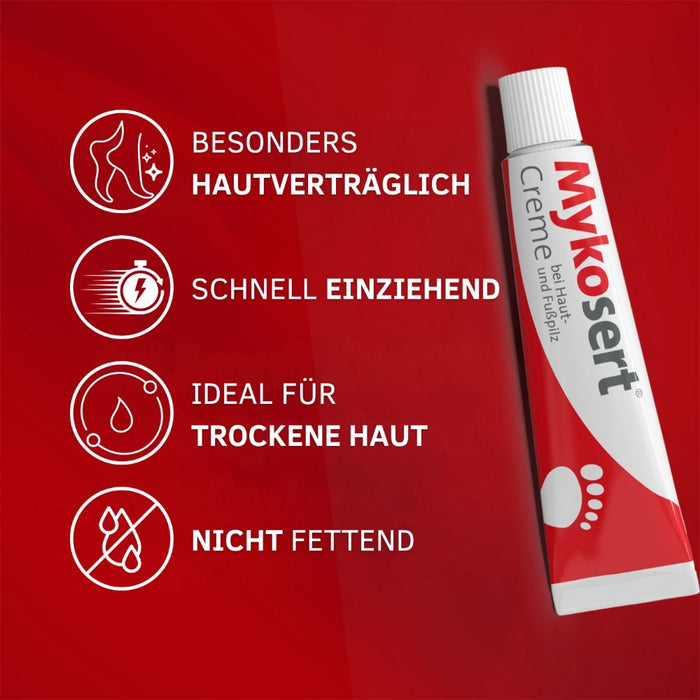 Mykosert Creme bei Haut- und Fußpilz, 20 g Cream