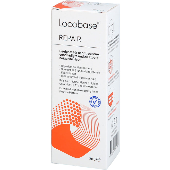 Locobase Repair Creme für sehr trockene, geschädigte, zu Atopie neigende Haut, 30 g Creme