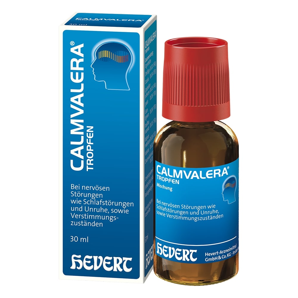 Calmvalera Tropfen bei nervösen Schlafstörungen und Unruhe, sowie Verstimmungszuständen, 30 ml Lösung