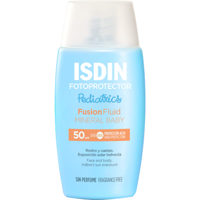 ISDIN Pediatrics Fusion Fluid Mineral Baby LSF 50 mineralische Sonnencreme für Kinder und Babys, 50 ml Crème