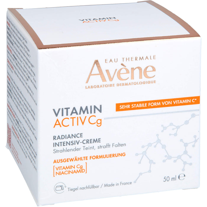 Avène Eau Thermale Vitamin Activ Cg Radiance Intensiv-Creme mildert Falten, steigert die Ausstrahlung der Haut und reduziert Pigmentflecken, 50 ml Crème