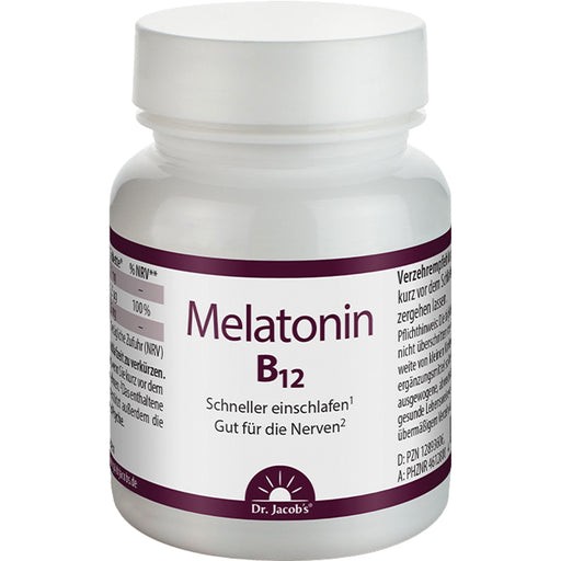 Dr. Jacob's Melatonin 1 mg + Vitamin B12 60 Lutschtabletten Kirsche vegan, 60 St. Tabletten